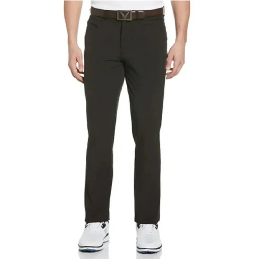 NWT•Callaway 5-Pocket Horizontal Textured Pants Size 42x32 DarkBrown